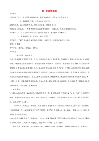 河南省濮阳市南乐县谷金楼乡中心校七年级语文上册 16 紫藤萝瀑布教案 （新版）新人教版
