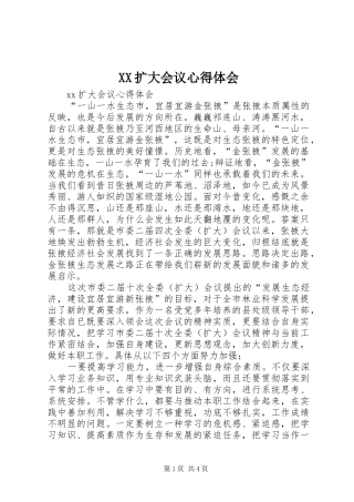 XX扩大会议心得体会
