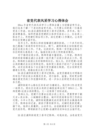 省党代表风采学习心得体会