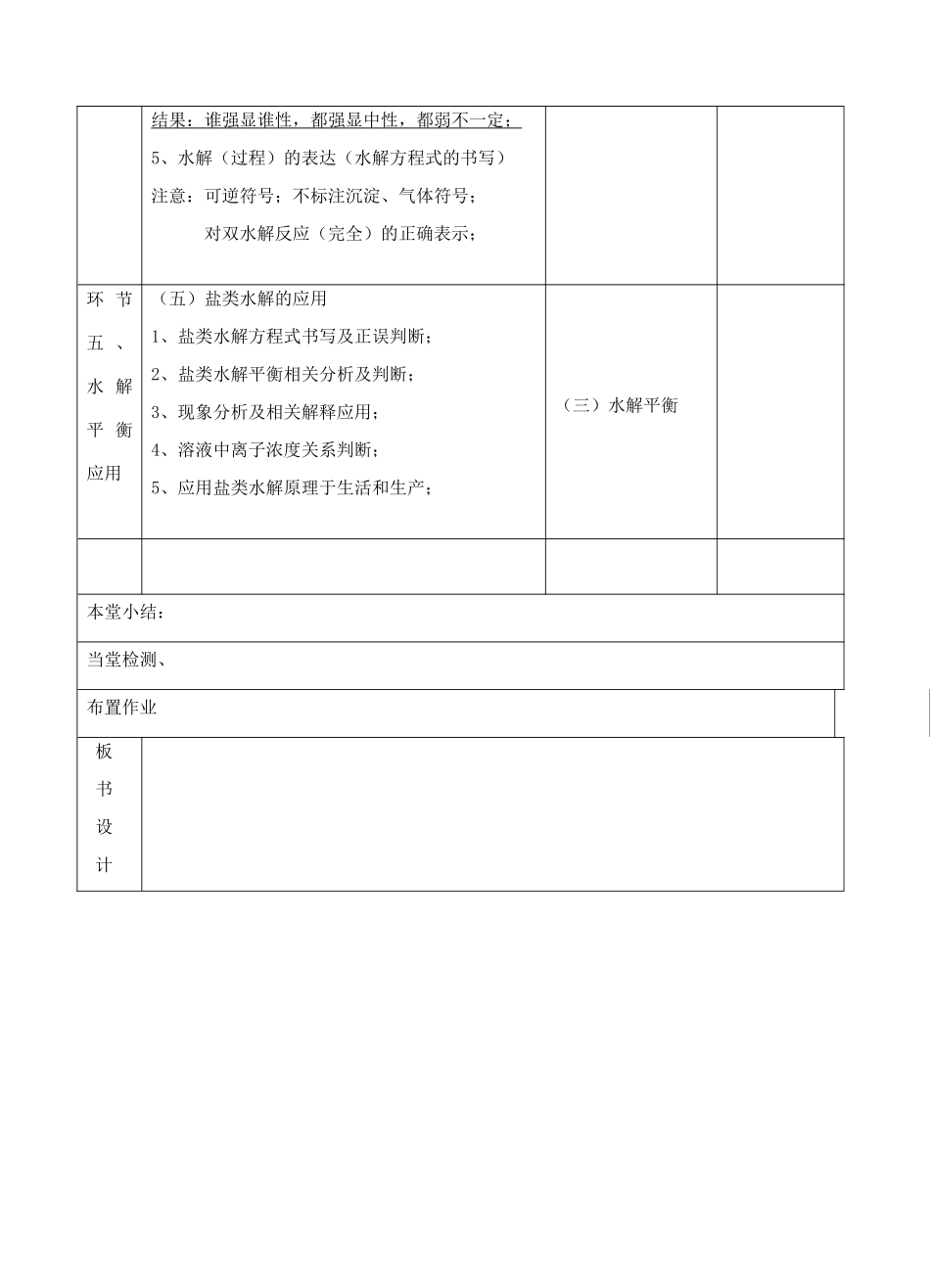 高中化学上学期《盐类的水解》教学设计-人教版高中全册化学教案_第3页