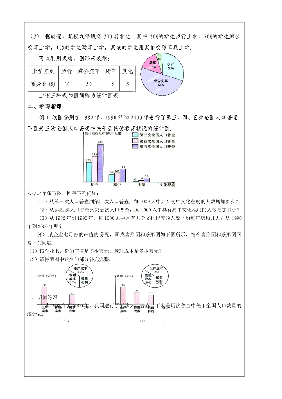 上海市罗泾中学九年级数学上册 28.1 数据整理与表示教案 沪教版五四制_第2页