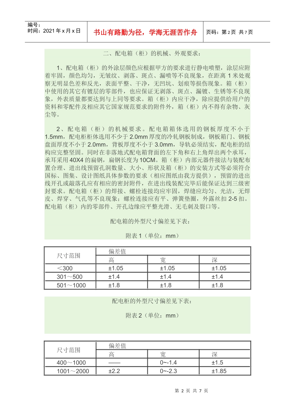 配电箱合同要求_第2页
