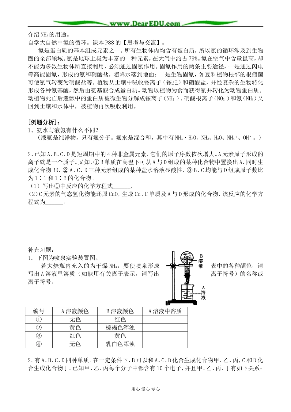高中化学硫酸、硝酸和氨教案3新课标 人教版 必修1_第2页