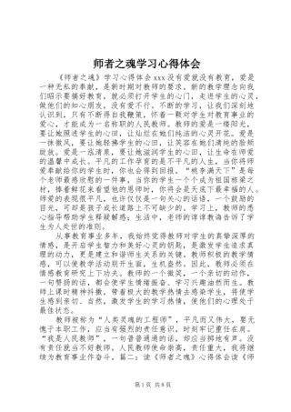 师者之魂学习心得体会