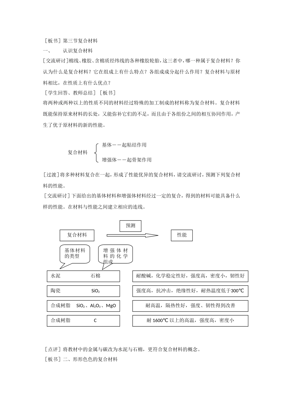 高中化学 4.3复合材料教案 鲁科版必修1-鲁科版高一必修1化学教案_第3页