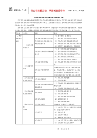 XX年执业药师考试大纲(药事管理与法规)及X年执业中药师考试真题