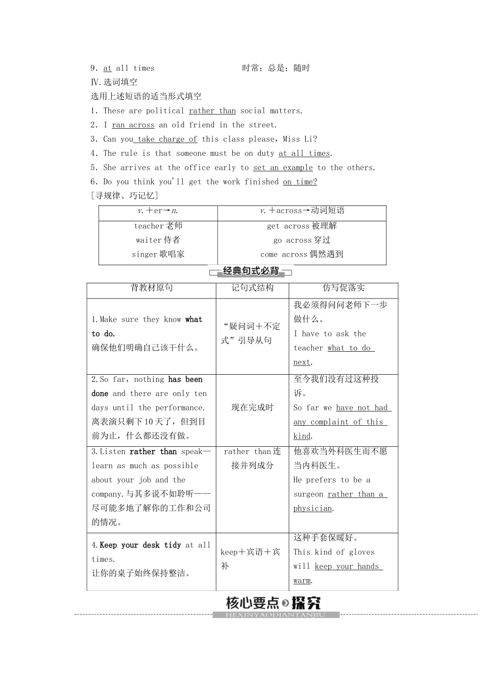 高中英语 Unit 14 Careers Section Ⅱ Language Points（Ⅰ）（Warm-up  Lesson 1）讲义 北师大版必修5-北师大版高二必修5英语教案_第2页