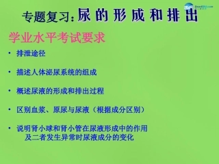 山东省淄博市临淄区第八中学七年级生物下册 第五章 第一节 尿的形成与排出课件2 新人教版