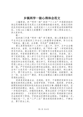 乡镇两学一做心得体会范文