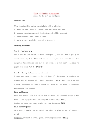 高中英语 Unit4 Welcome to the unit and word power教案 牛津译林版选修7-牛津版高二选修7英语教案