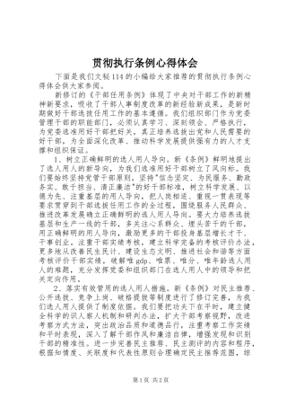 贯彻执行条例心得体会