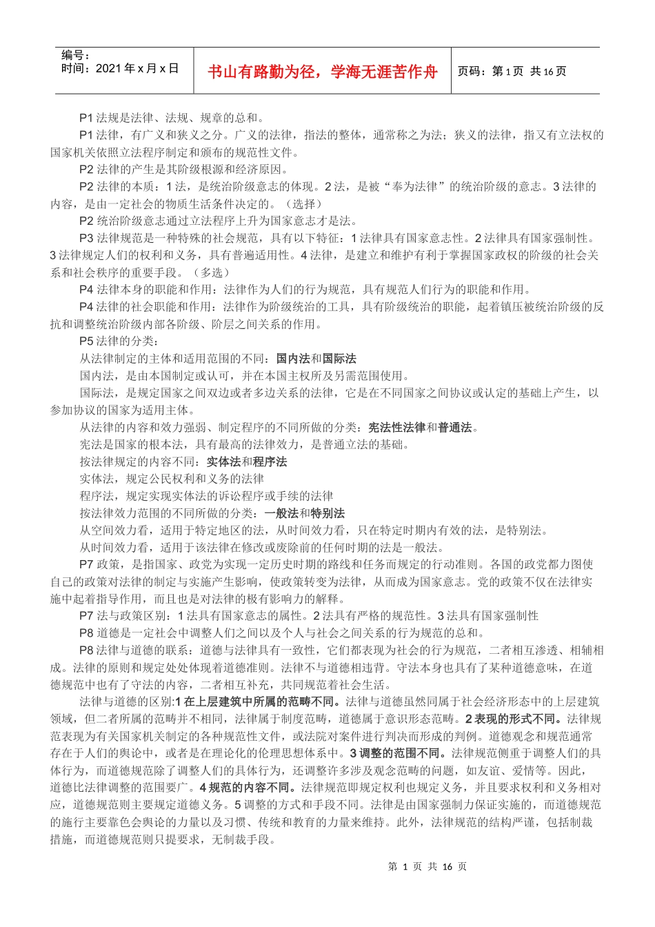 《导游法规知识》整理汇总_第1页