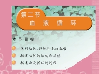 云南省祥云县禾甸中学七年级生物下册《10-2 血液循环》课件 苏教版