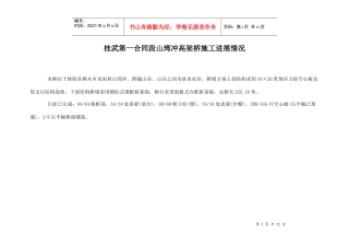 桂武第一合同段山湾冲高架桥施工进展情况