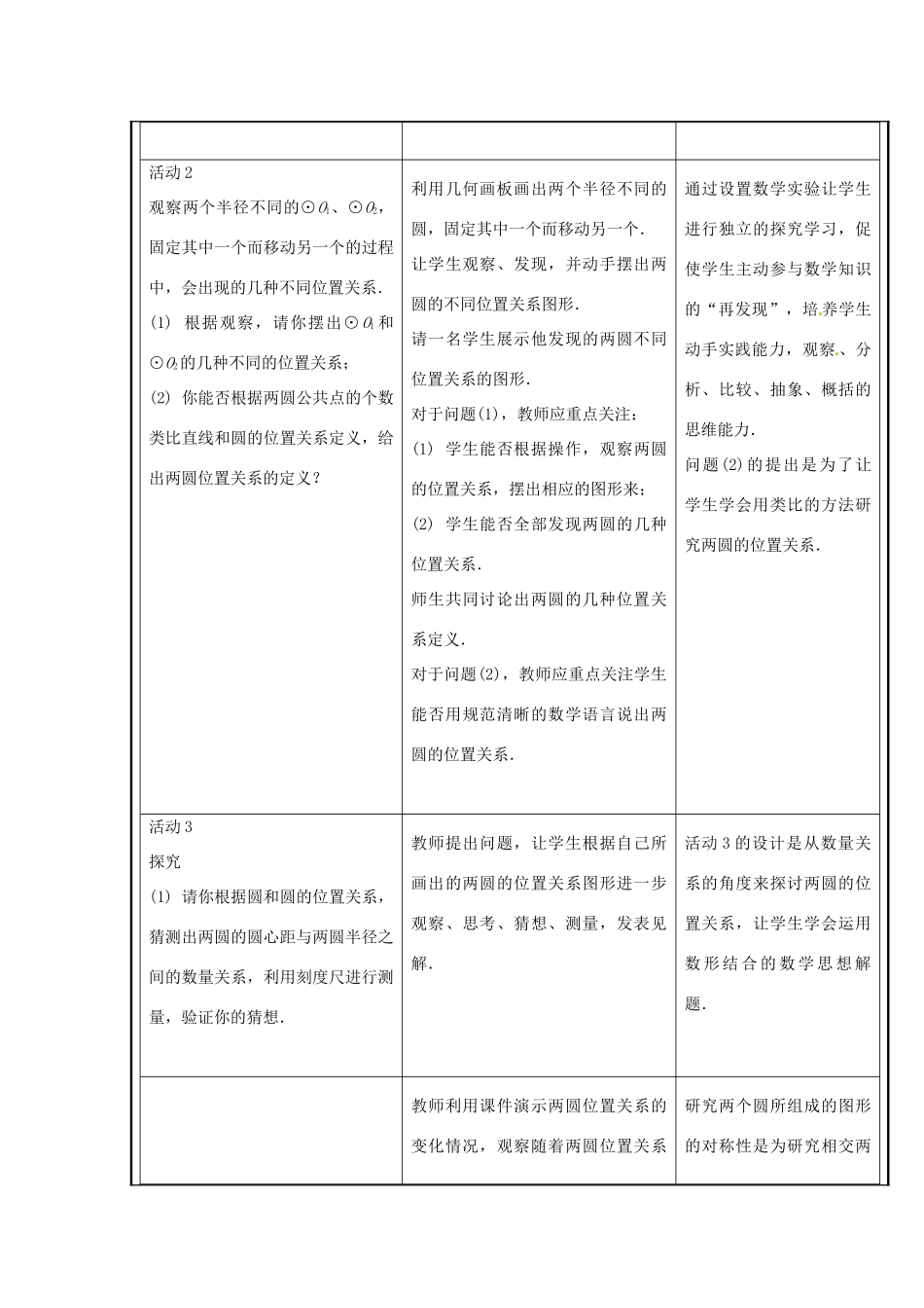 山西省汾阳市三泉中学九年级数学上册 24.2.3 圆和圆的位置关系教案 新人教版_第2页