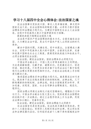 学习十八届四中全会心得体会-法治国家之魂