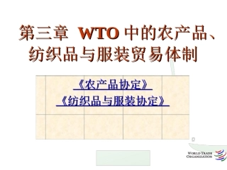 货物贸易法律制度-农产品、纺织品与服装贸易体制