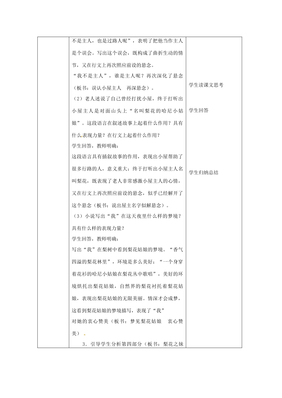 北京市大兴区魏善庄中学七年级语文上册 第三单元 第9课 驿路梨花教案2 北京课改版_第3页