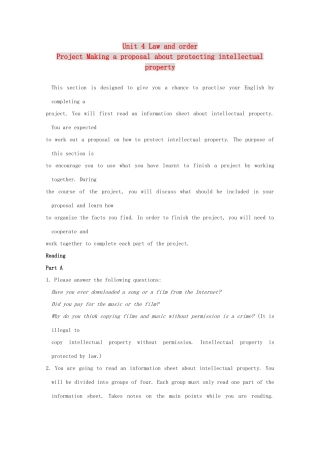 高中英语 Unit4 law and order-project精品教案 牛津译林版选修10