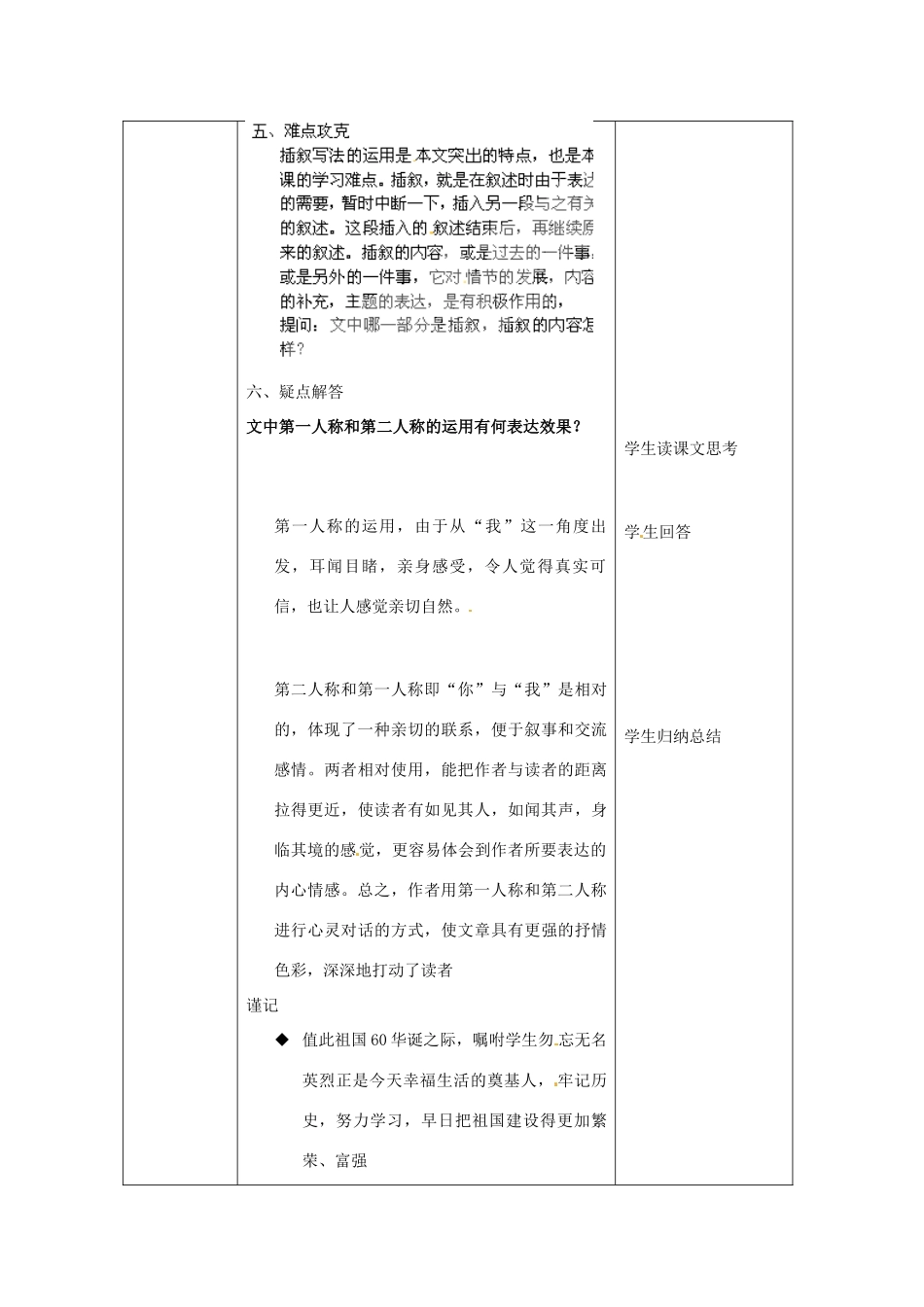 北京市大兴区魏善庄中学七年级语文上册 第三单元 第11课 女兵墓教案 北京课改版_第3页