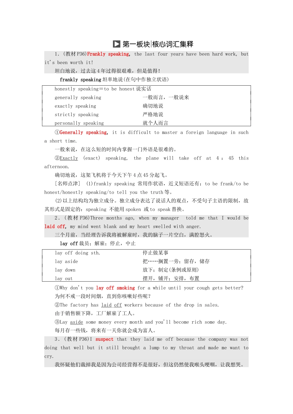 高中英语 Unit 15 Learning Section Ⅱ Warm-up  Lesson 1—Language Points教案（含解析）北师大版必修5-北师大版高二必修5英语教案_第3页