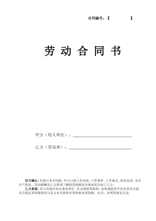 公司劳动合同(DOC9页)