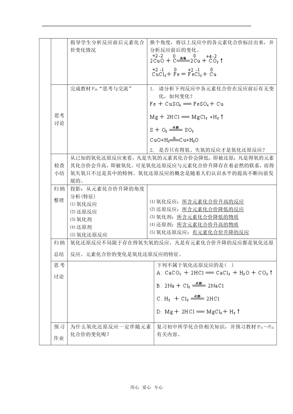 高中化学 2.3《氧化还原反应》教案+随堂练习 新人教版必修1_第2页