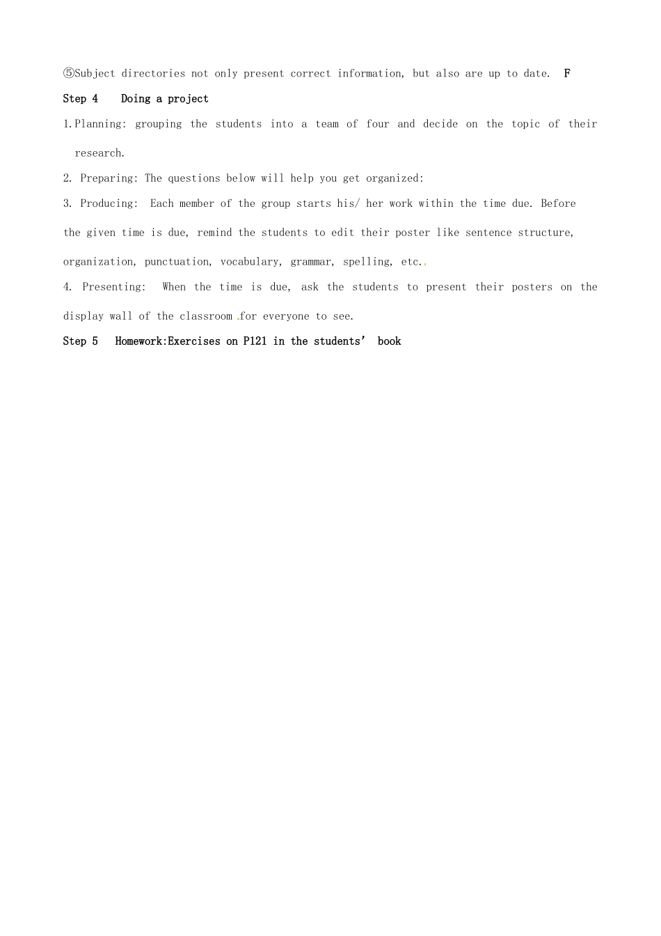 高中英语 Unit3 The world online Project Doing research on the Internet教案 牛津译林版选修7-牛津版高二选修7英语教案_第2页