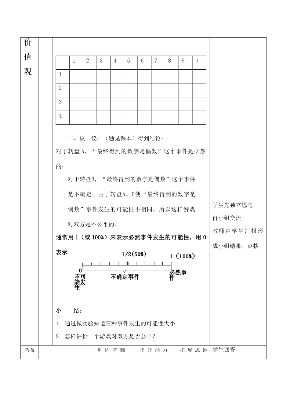 云南省昆明南洋中学部执行新授课七年级数学27 游戏公平吗（1）教案新人教版_第3页