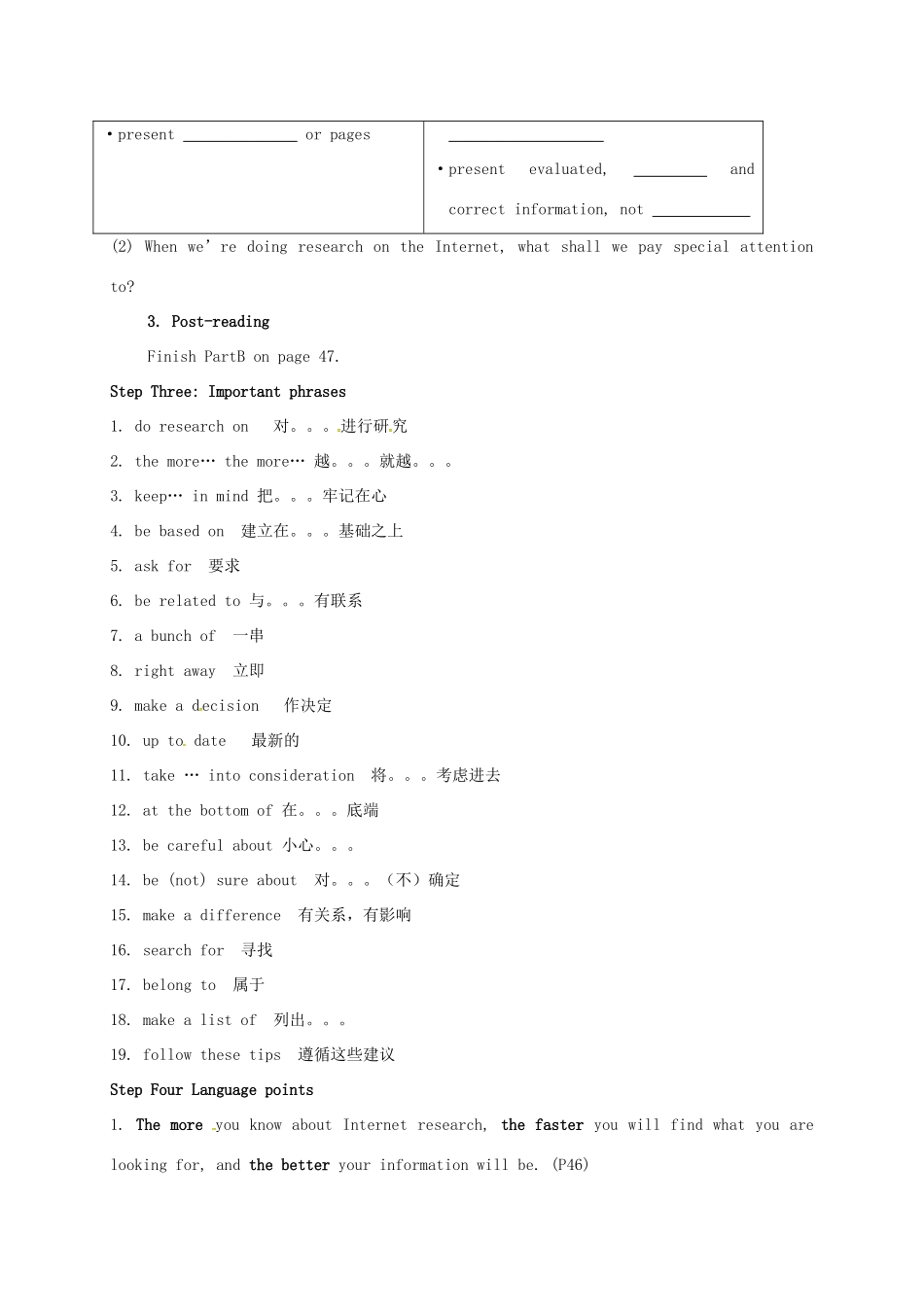 高中英语 Unit 3 The world online project教案 牛津译林版选修7-牛津版高二选修7英语教案_第2页