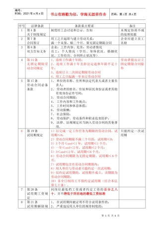 劳动合同法重点摘录