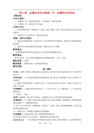 高中化学 金属的化学性质教案
