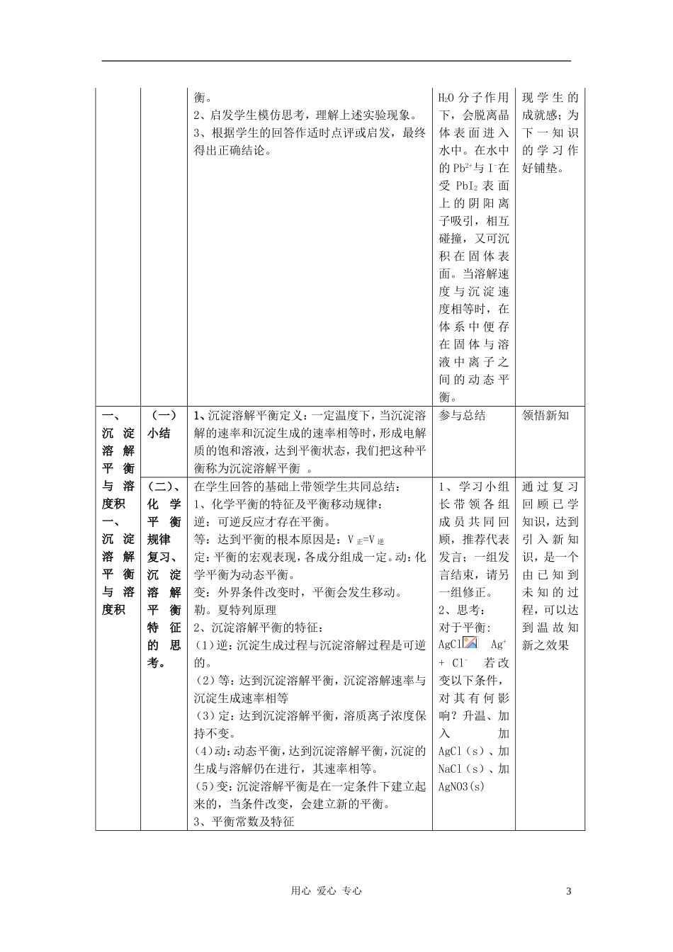 高中化学 第3章 物质在水溶液中的行为 第3节 沉淀溶解平衡教案（1） 鲁科版选修4_第3页