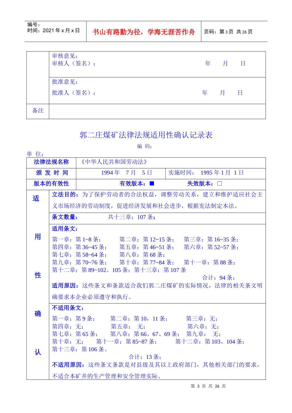 单位法律法规适用确认表(第2稿)_第3页