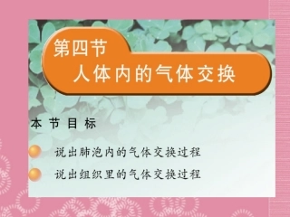 云南省祥云县禾甸中学七年级生物下册《10-4 人体内的气体交换》课件 苏教版