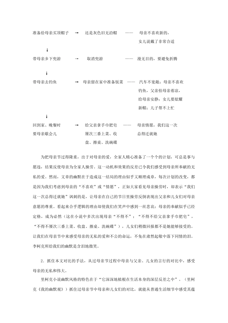 高中语文 第2单元第6课《我们是怎样过母亲节的》教学设计 沪教版第一册_第3页