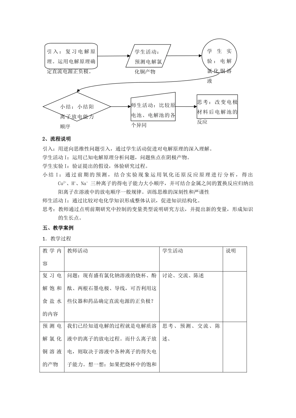 高中化学 第二册 第七章 探究电解质溶液的性质 7.4 电解质溶液在通电情况下的变化（第2课时）教案 沪科版-沪科版高一第二册化学教案_第2页