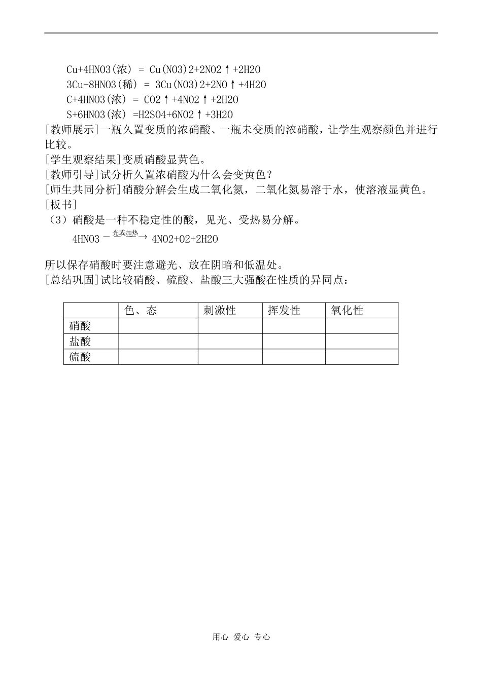 高中化学硝酸旧人教高中第二册(必修+选修)_第3页
