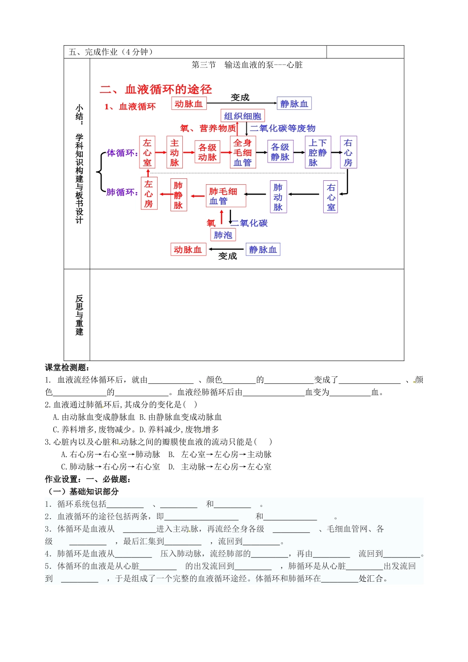 山东省淄博市临淄区第八中学七年级生物下册 物质运输的途径教案2 新人教版_第2页