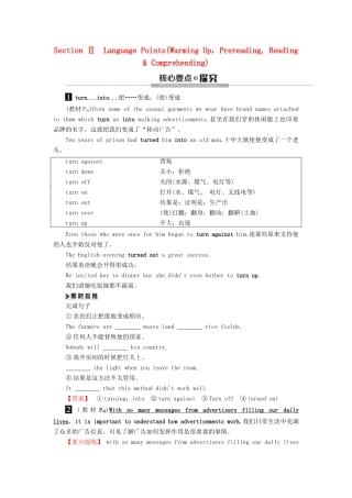 高中英语 Unit 5 Inside advertising Section Ⅱ Language Points讲义 新人教版选修9-新人教版高二选修9英语教案