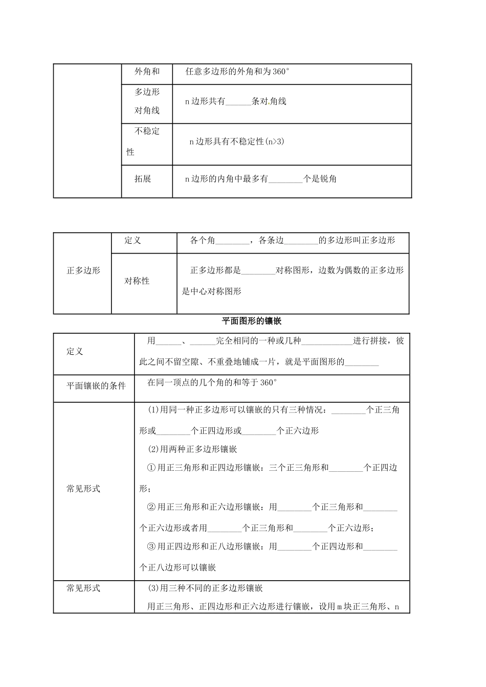 中考数学一轮复习 第18讲 三角形与多边形教案-人教版初中九年级全册数学教案_第3页