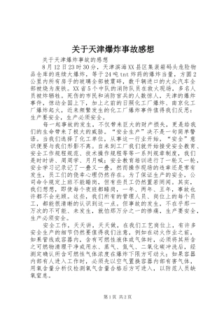 关于天津爆炸事故感想