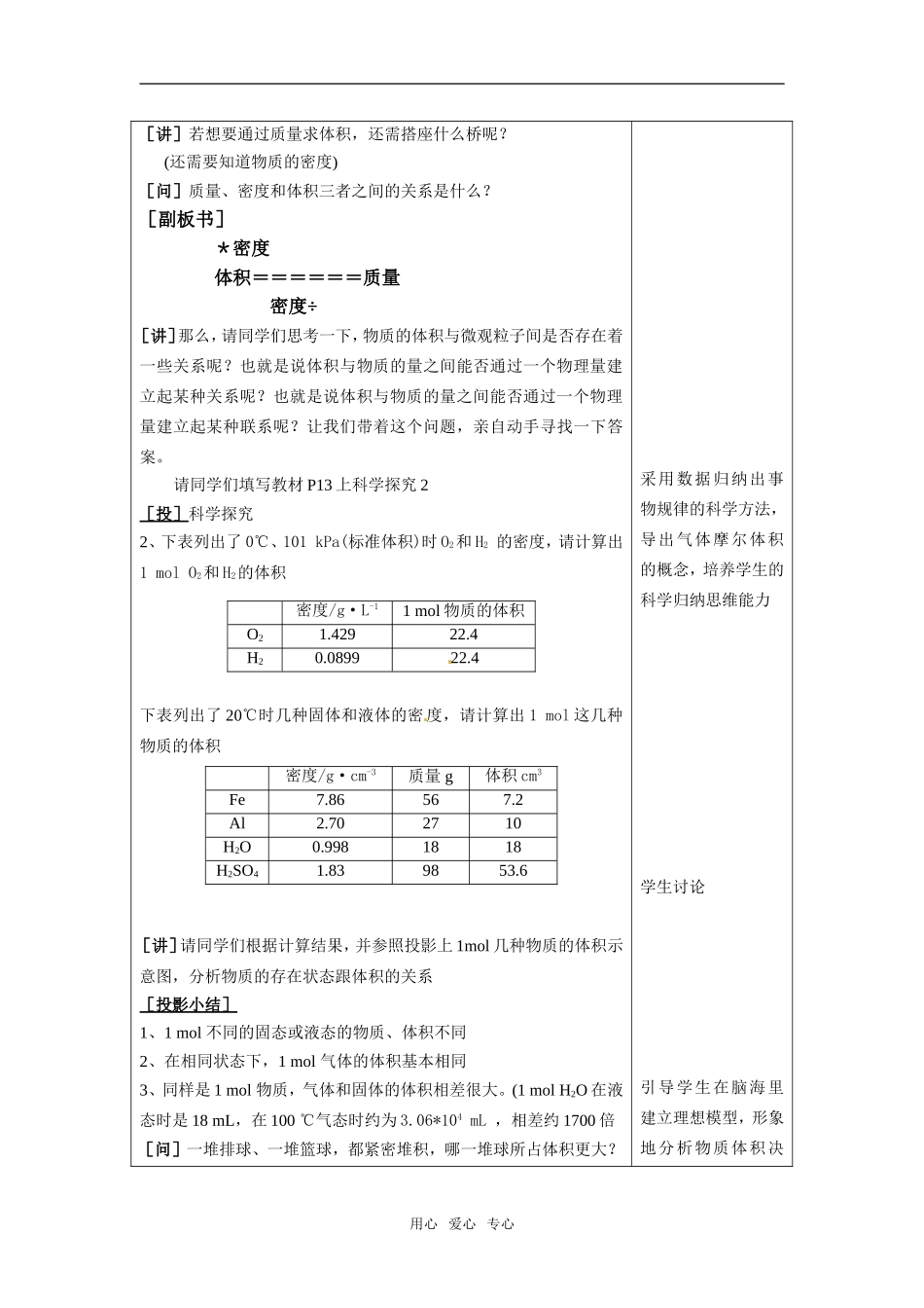 高中化学 第一章 从实验学化学 第二节化学计量在实验中的应用(二)教案 新人教版必修1_第2页