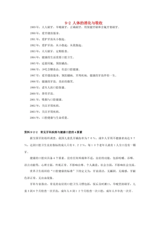 云南省祥云县禾甸中学七年级生物下册《9-2 人体的消化与吸收》（10课时）教案 苏教版