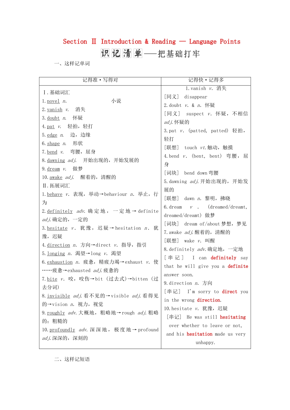 高中英语 Module 2 Fantasy Literature Section Ⅱ Introduction  Reading — Language Points教案（含解析）外研版选修6-外研版高二选修6英语教案_第1页