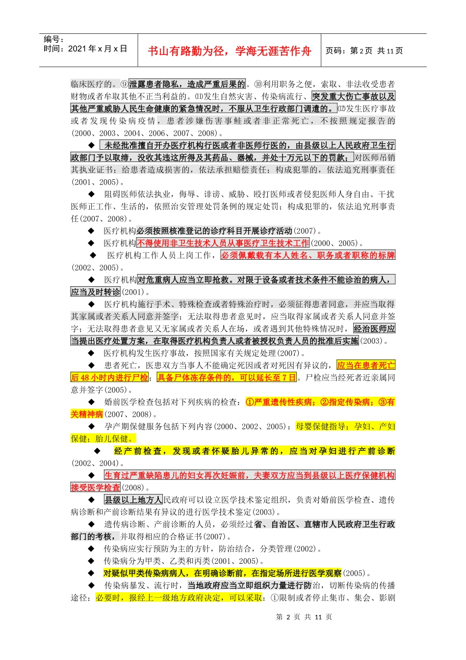 XX年执业医师考试重点卫生法规[1][2]_第2页