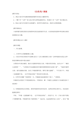 八年级语文下册《白色鸟》教案 鲁教版