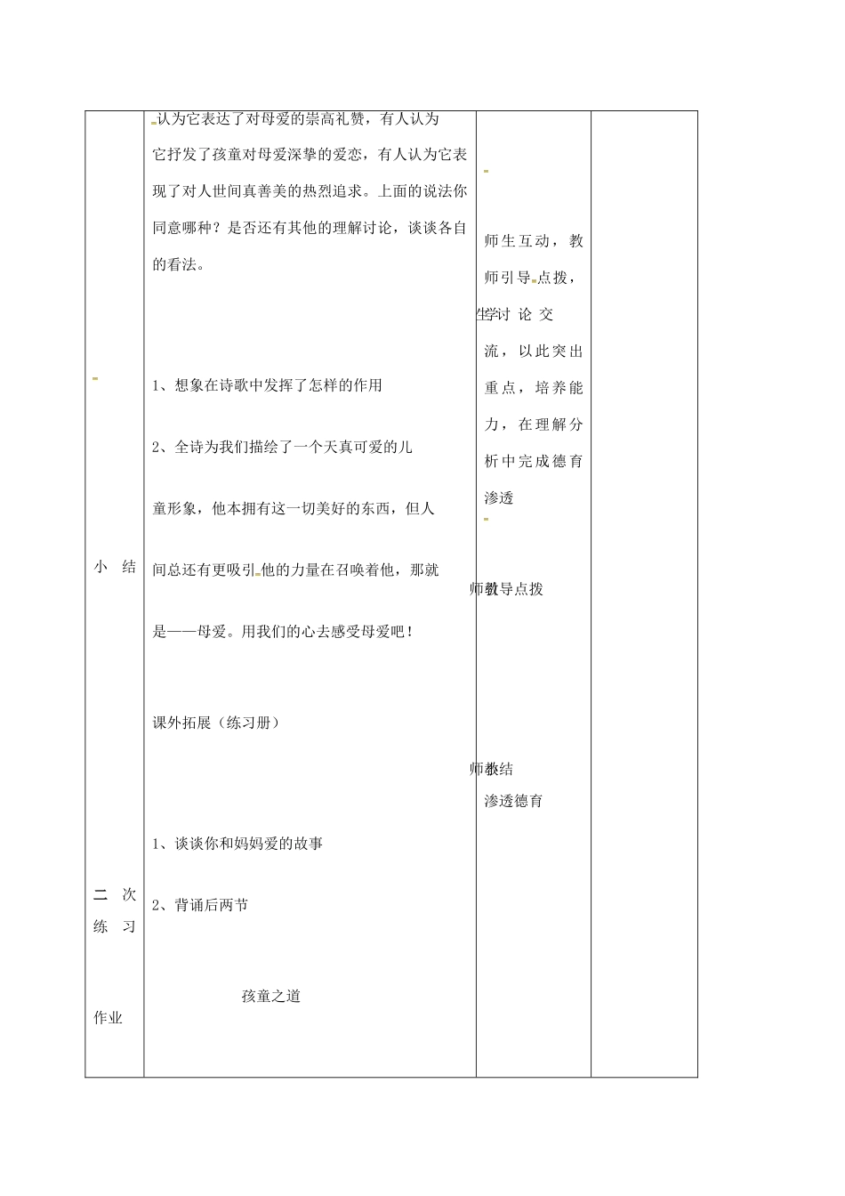 （秋季版）吉林省长春市七年级语文上册 4 孩童之道教案2 长春版-长春版初中七年级上册语文教案_第2页