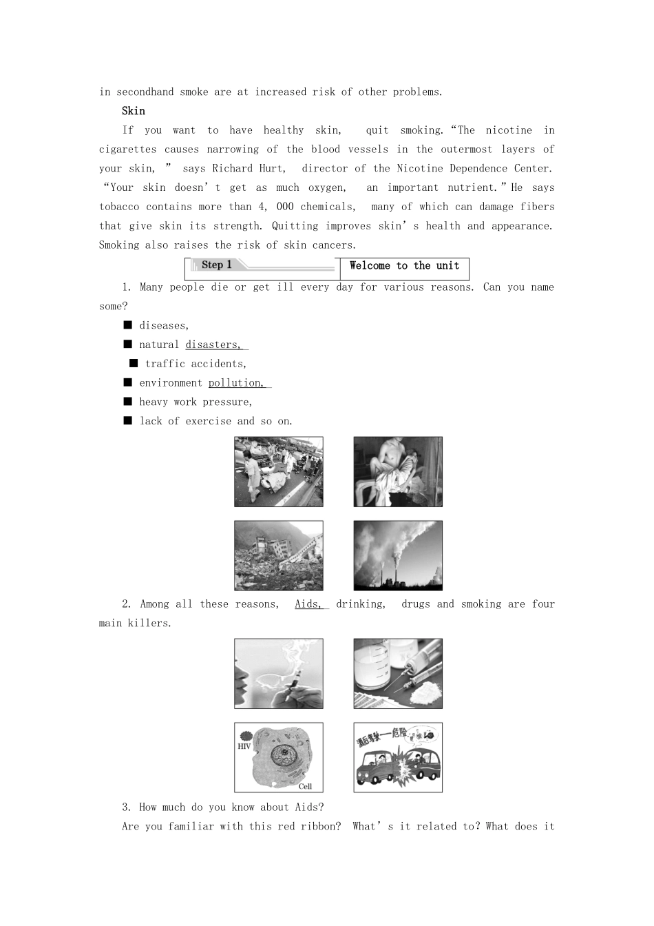 高中英语 Unit 3 Protecting ourselves Section Ⅰ Welcome to the unit  Reading—Pre-reading教案（含解析）牛津译林版选修10-牛津版高二选修10英语教案_第2页