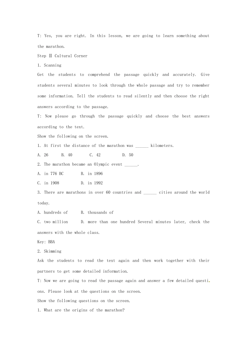 高中英语 Module5 TheFifth Period ExtensiveReading教案 外研版必修5-外研版高二必修5英语教案_第2页